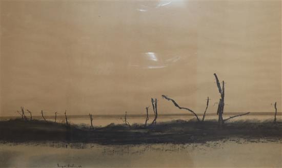 Roger Cecil, lithograph, Open landscape, 49 x 74cm